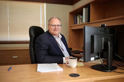 Brian Schoonbaert, CEO for Prairie Mountain Health, in his office Thursday on his last day of work prior to retirement. (Tim Smith/The Brandon Sun)