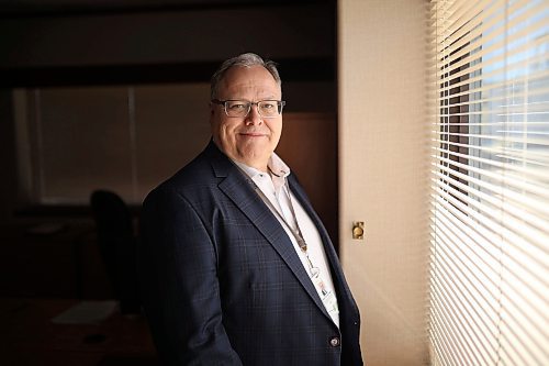 04042023
Brian Schoonbaert, CEO for Prairie Mountain Health, in his office on his last day of work prior to retirement, on Thursday. 
(Tim Smith/The Brandon Sun)