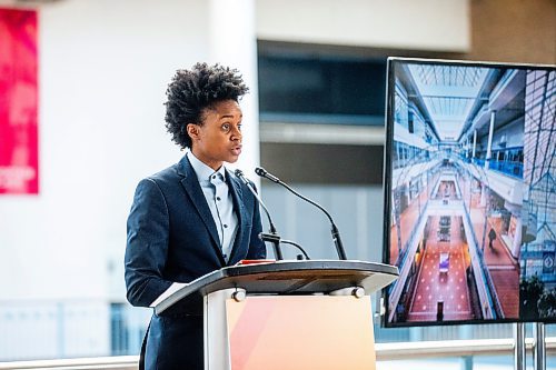 MIKAELA MACKENZIE / FREE PRESS

Health minister Uzoma Asagwara speaks at a press conference announcing new redevelopment details at Portage Place on Friday, April 5, 2024.

For Chris story.