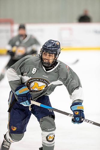 BROOK JONES / FREE PRESS
Western Hockey League draft prospect Prahb Bhathal participates in the 2024 Hockey Manitoba Male U16 Program of Excellence Spring Selection Camp at the Hockey For All Centre in Winnipeg, Man., Friday, April 5, 2024.