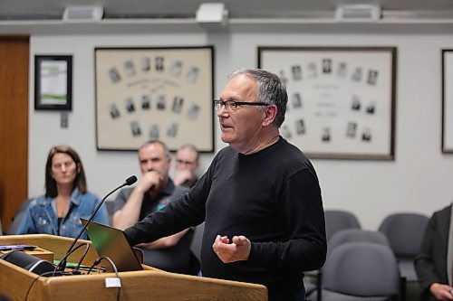 Merv Pawluk told Brandon City Council at a public hearing on Monday night that while he's retired, he's worried for young families trying to afford this year's 9.4 per cent tax increase. (Colin Slark/The Brandon Sun)