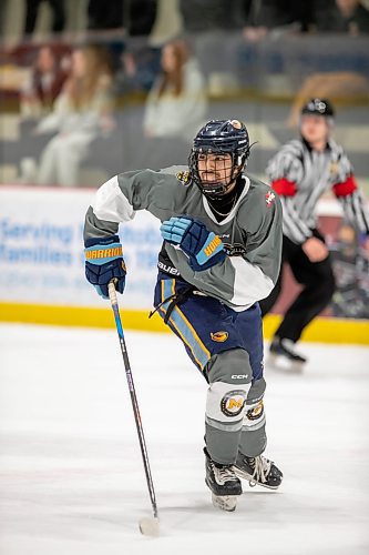 BROOK JONES / FREE PRESS
Western Hockey League draft prospect Prahb Bhathal participates in the 2024 Hockey Manitoba Male U16 Program of Excellence Spring Selection Camp at the Hockey For All Centre in Winnipeg, Man., Friday, April 5, 2024.