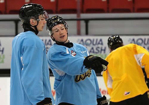 The Brandon Wheat Kings are hoping former captain Nate Danielson, right, was able to show the way to young star forward Roger McQueen prior to his trade. (Perry Bergson/The Brandon Sun)