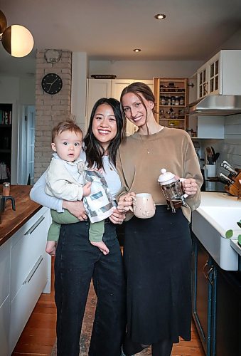 Ruth Bonneville / Free Press
Thao Lam (middle), with her son, Teo, 10 months, and her Toasti Bean business partner, Hayley Johnston.
