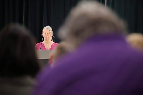 10042024
Lynette Siragusa, CEO of Shared Health, speaks to attendees at the 2024 Association of Manitoba Municipalities Spring Convention at the Keystone Centre on Wednesday. 
(Tim Smith/The Brandon Sun)