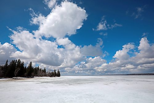 Ice still covers Clear Lake in Riding Mountain National Park on a mild Thursday. The community is divided over Park Canada's consultation process on plans to combat invasive zebra mussels in the lake. (Tim Smith/The Brandon Sun)