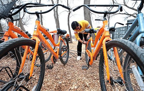 Ruth Bonneville / Free Press

Standup photo 

Ibrahim Akhter preps for opening as he pumps up a couple bike tires with air at the start of his shift at Bee 2 Gether Tanden Bike Rentals at Assiniboine Park Monday. 

 Bee 2 Gether rents an assortment of bikes next to the foot bridge and is open  weekdays,  3:00pm. to 8:00pm. And weekends 11:00am. to 8:00pm. 


April 15th,  2024
