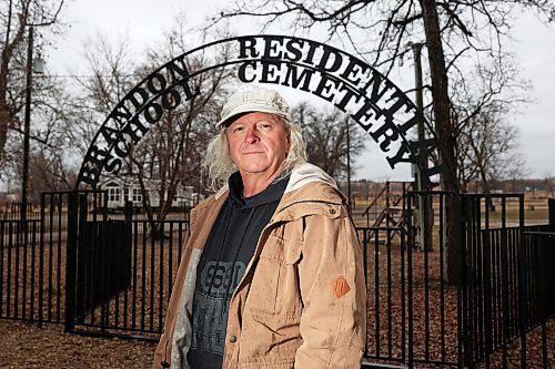 16042024
Mark Kovatch, owner of Turtle Crossing Campground with his wife Joan, is asking for volunteers to help temporarily move the fencing surrounding the Brandon Residential School Cemetery within the campground today at 6:00PM to prevent it from being damaged by water from the rising Assiniboine River. (Tim Smith/The Brandon Sun)
