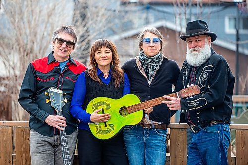 MIKAELA MACKENZIE / FREE PRESS

Devin Latimer (left), Keri Latimer, Joanna Miller, and Chris Dunn, who make up the folk group Leaf Rapids, on Tuesday, April 16, 2024. The band has a new album out next week.

For Al Small story.