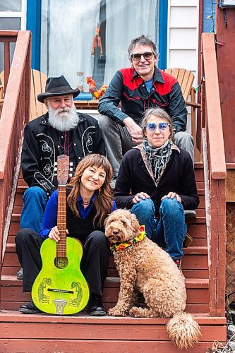 MIKAELA MACKENZIE / FREE PRESS

Chris Dunn (top left), Devin Latimer (top right), Keri Latimer (bottom left), and Joanna Miller (bottom right), who make up the folk group Leaf Rapids, on Tuesday, April 16, 2024. The band has a new album out next week.

For Al Small story.