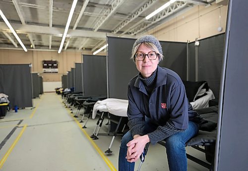 Ruth Bonneville / Free Press

Local - NEWCOMERS SHELTER: 

Annamaria Babuskova Public Relations Coordinator with the Salvation Army,  inside a converted shelter space with 80 beds downtown.

Story: The Salvation Army has added 80 beds to address the influx of newcomers seeking asylum in Winnipeg. The additional space has been added to relieve some of the pressure on the Salvation Army&#x2019;s Centre of Hope emergency shelter, which houses over 400 people on an average night, of which, around 120 are refugees. The release says data from Immigration, Refugees and Citizenship Canada shows 185 asylum seekers were processed in Manitoba in January 2024, compared to 35 in January 2023 

See story by Chris
April 17th,  2024
