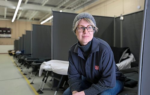 Ruth Bonneville / Free Press

Local - NEWCOMERS SHELTER: 

Annamaria Babuskova Public Relations Coordinator with the Salvation Srm, inside a converted shelter space with 80 beds downtown.

Story: The Salvation Army has added 80 beds to address the influx of newcomers seeking asylum in Winnipeg. The additional space has been added to relieve some of the pressure on the Salvation Army&#x2019;s Centre of Hope emergency shelter, which houses over 400 people on an average night, of which, around 120 are refugees. The release says data from Immigration, Refugees and Citizenship Canada shows 185 asylum seekers were processed in Manitoba in January 2024, compared to 35 in January 2023 

See story by Chris
April 17th,  2024
