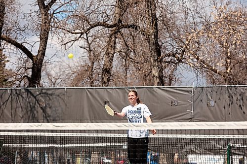 22042024
Sister Williams, a missionary through The Church of Jesus Christ of Latter-day Saints, plays pickleball with fellow missionaries at the courts in Stanley Park on a warm Monday afternoon.
(Tim Smith/The Brandon Sun)