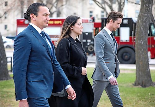 Ruth Bonneville / Free Press

LOCAL - firefighter

Preston Heinbigner&#x573; pregnant wife, Shayda Tashakor, walks with Premier Wab Kinew and MLA David Pankratz to the Manitoba Workers Memorial in Memorial Park .


Preston Heinbigner&#x573; family is recognized during Wednesday afternoon&#x573; sitting of the legislative assembly.
Waverley MLA David Pankratz, the NDP&#x573; deputy house leader, will read a member statement in honour of Heinbigner.

Firefighters join the family to advocate for better mental health support for first responders and later gather at the Manitoba Workers Memorial in Memorial Park 

April 22nd,  2024
