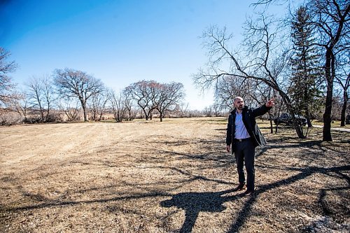 MIKAELA MACKENZIE / FREE PRESS

Brett Shenback, cemeteries administrator, at the space that will become the green burial site at Brookside cemetery on Tuesday, April 23, 2024.   


For AV story.