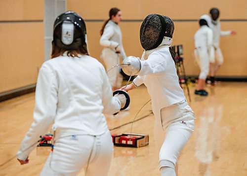 JOHN WOODS / FREE PRESS
Manitoba fencer Cheryl Cheung, right, trains for the upcoming provincial championships at the Sport Manitoba building in Winnipeg Tuesday, April 23, 2024. 

Reporter: josh