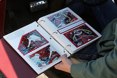 Pages of the scrapbook Harry Buhler made that details the restoration process of the 1968 Dodge Coronet 440. (Charlotte McConkey/The Brandon Sun)