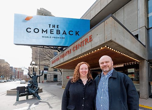 MIKE DEAL / FREE PRESS
Trish Cooper and Sam Vint have been collaborating and cohabitating for more than 20 years, but their new show The Comeback marks the first time they've ever co-written a stage production. 
A fictionalized tale of the meshing of their M&#xe9;tis and settler families, The Comeback is a domestic comedy built around the material of Vint's and Cooper's lives.
The production will be running until May 18 at the Royal MTC MainStage.
See Ben Waldman story
240425 - Thursday, April 25, 2024.