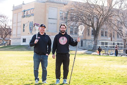 MIKAELA MACKENZIE / FREE PRESS

Lacrosse players Brett Morrison (left) and Kelson Borisenko in Winnipeg on Wednesday, April 24, 2024. 


For Josh story.