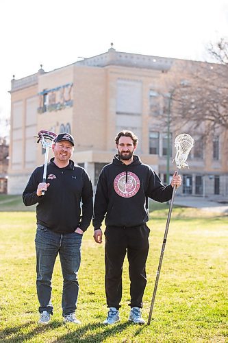 MIKAELA MACKENZIE / FREE PRESS

Lacrosse players Brett Morrison (left) and Kelson Borisenko in Winnipeg on Wednesday, April 24, 2024. 


For Josh story.