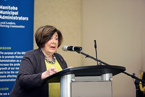 Manitoba Lt.-Gov. Anita Neville kicked off the Manitoba Municipal Administrators' leadership summit in Brandon on Monday by announcing the new Lieutenant Governor's Award for Leadership in Municipal Administration. (Colin Slark/The Brandon Sun)