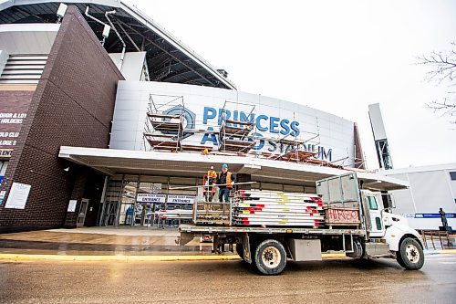 MIKAELA MACKENZIE / FREE PRESS

Workers take down the scaffolding after putting up the new signage at the Princess Auto Stadium, formerly IG Field, on Friday, April 26, 2024.  


Standup.