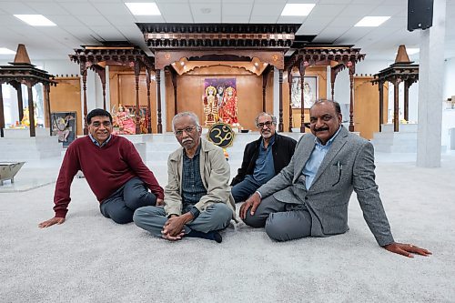 Ruth Bonneville / Free Press

ENT - Hindu Temple renos

Photo of some the prominent people involved with the Hindu Society of Manitoba and the renovations.  
From left to right
- Kirit Thakrar, President of the Hindu Society of Manitoba  and renovation committee member (Maroon sweater)
- Dr. Rao Atmuri Chair, renovations Committee 
(Beige jacket)
- Prem Sanggar - Renovations Committee member (black jacket)
- Surinder Goyal - Reno Committee member (grey jacket)


Story on the renovations of the Hindu Temple &amp; Cultural Centre (Hindu Society of Manitoba), located at 854 Ellice Avenue.

Writer Romona Goomansingh 

April 24th,  2024
