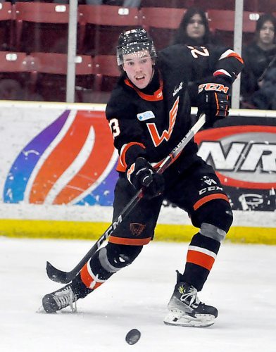 During the regular season, 2003-born Brandonite Dalton Andrew led the Winkler Flyers in scoring with 43 goals and 82 points in 54 Manitoba Junior Hockey League regular season games. He had 27 points on the power play and recorded seven game-winners for Winkler. During the post-season, he also led his team to win the Turnbull Cup with four goals and 10 assists in 15 games. (Jules Xavier/The Brandon Sun)