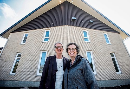 JOHN WOODS / FREE PRESS
Viola Labun, left, and Margaret Froese, members the Jubilee Mennonite Church who received funding from the Mennonite Church Canada to replace the church windows, are photographed outside the church Sunday, April 28, 2024. 

Reporter: longhurst