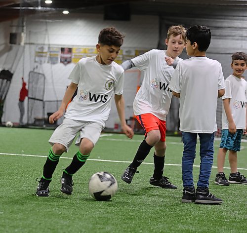 A free introduction to soccer event was held Sunday at the indoor fieldhouse at the Wheat City golf course, for kids aged 10 to 14 years old, hosted by Brandon United Football Cooperative, with support from Westman Immigrant Services. (Photos by Michele McDougall/The Brandon Sun)