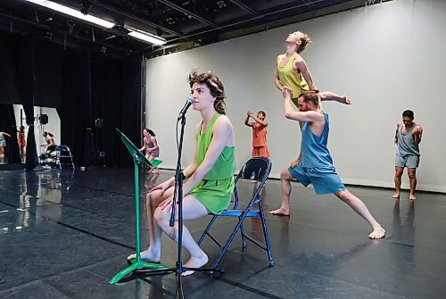 Ruth Bonneville / Free Press

ENT -  WCD finale 

Winnipegճ Contemporary Dancers rehearse for the 2023-24 season finale "signals to segue", which runs next week.at Rachel Browne Theatre 
Wednesday. 
  
"signals to segue"  is a new creation by Artistic Director Jolene Bailie, about the need for change. Known for highly physical and complex work, Bailie creates experimental works that are visual, abstract, and reflective.

Names of dancers:
Carol-Ann Bohrn - green (speaker)
Shayla Rudd - yellow
Warren McCleland - blue
Reymark Capacete - copper
Justine Erickson - purple 
Julius Gambalan - grey 


April 24th,  2024
