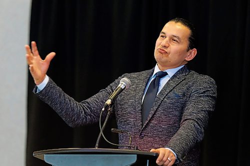 MIKE DEAL / FREE PRESS
Premier Wab Kinew speaks during the opening remarks of Public Safety Summit taking place at the RBC Convention Centre.
240430 - Tuesday, April 30, 2024.