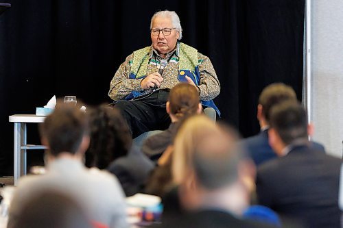 MIKE DEAL / FREE PRESS
Justice Murray Sinclair speaks during the opening remarks of Public Safety Summit taking place at the RBC Convention Centre.
240430 - Tuesday, April 30, 2024.