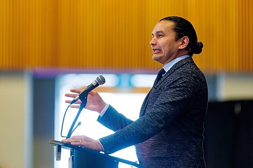 MIKE DEAL / FREE PRESS
Premier Wab Kinew speaks during the opening remarks of Public Safety Summit taking place at the RBC Convention Centre.
240430 - Tuesday, April 30, 2024.