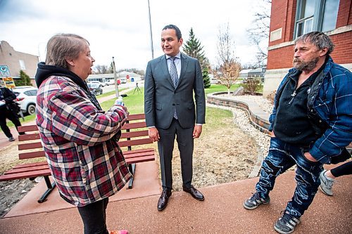 MIKAELA MACKENZIE / FREE PRESS

Premier Wab Kinew speaks with parents of Amanda, Nancy (left) and Melvin Clearwater, after a funding announcement for Carman Wellness Connections and a memorial in Carman on Wednesday, May 1, 2024. 


For Erik story.