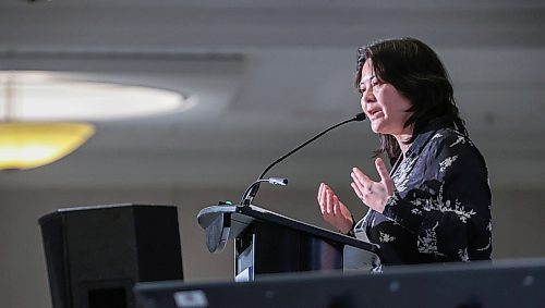 Ruth Bonneville / Free Press

BIZ - CODE Conference

Photo of Dr. Tina Chen, vice-provost (Equity) at the University of Manitoba as she speaks at the The RBC Convention Centre at the annual CODE Conference Wednesday.

Dr. Tina Chen, vice-provost (Equity) at the University of Manitoba who gives the keynote address at the Winnipeg Chamber of Commerce's annual CODE Conference, an event designed to empower businesses with tools to  navigate the diversity equity and inclusion landscape

Martin Cash  | Business Reporter/ Columnist


May 1st,  2024
