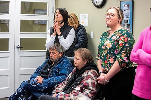 MIKAELA MACKENZIE / FREE PRESS

Lisa Lehmann (left) and other community members listen as premier Wab Kinew announces funding for Carman Wellness Connections and a memorial in Carman on Wednesday, May 1, 2024. 


For Erik story.