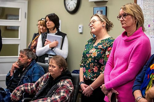 MIKAELA MACKENZIE / FREE PRESS

Carman town councillor Erin Dunn and other community members listen as premier Wab Kinew announces funding for Carman Wellness Connections and a memorial in Carman on Wednesday, May 1, 2024. 


For Erik story.