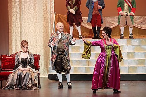 01052024
Cast members for the Assiniboine Theatre Company&#x2019;s presentation of AMADEUS perform a dress rehearsal at the Western Manitoba Centennial Auditorium in Brandon on Wednesday evening. The play opens today and runs until Saturday.
(Tim Smith/The Brandon Sun) 