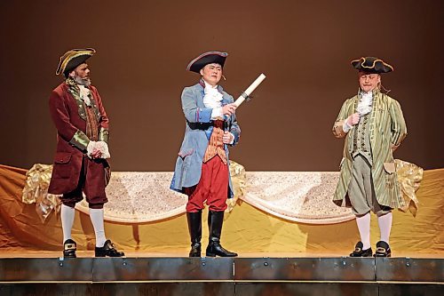 01052024
Cast members for the Assiniboine Theatre Company&#x2019;s presentation of AMADEUS perform a dress rehearsal at the Western Manitoba Centennial Auditorium in Brandon on Wednesday evening. The play opens today and runs until Saturday.
(Tim Smith/The Brandon Sun) 