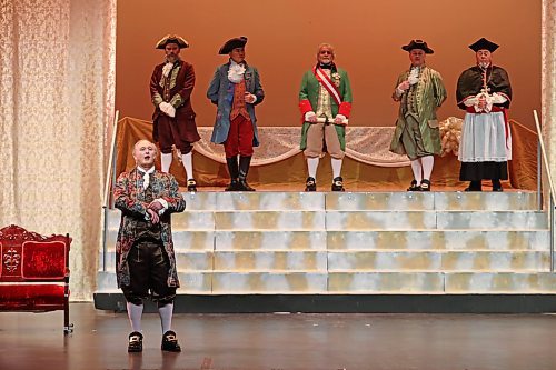 01052024
Cast members for the Assiniboine Theatre Company&#x2019;s presentation of AMADEUS perform a dress rehearsal at the Western Manitoba Centennial Auditorium in Brandon on Wednesday evening. The play opens today and runs until Saturday.
(Tim Smith/The Brandon Sun) 