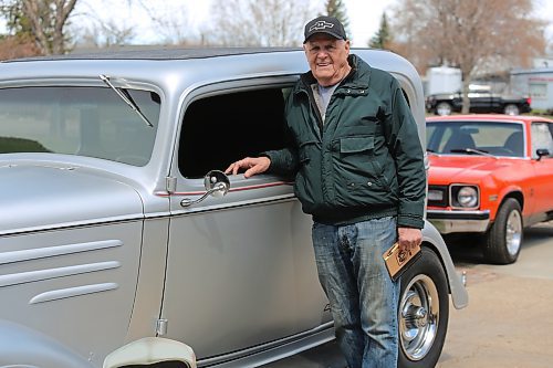 Al Gray stands beside his 1934 Chevy truck hotrod. (Charlotte McConkey/The Brandon Sun)