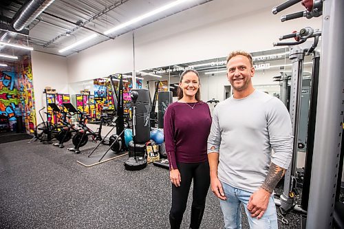 MIKAELA MACKENZIE / FREE PRESS

Justin Thor (president) and Christina Thor (office manager who helps spearhead the rec initiatives) in the company&#x2019;s gym on Wednesday, April 24, 2024. Thor built a large gym in his business space for the employees to use - fully equipped with state-of-the-art equipment and a sauna -  in an effort to invest in his team's physical and mental health, work/life balance, overall job satisfaction and, in this case, helping to reduce injury in a physically demanding job.  


For Sabrina story.