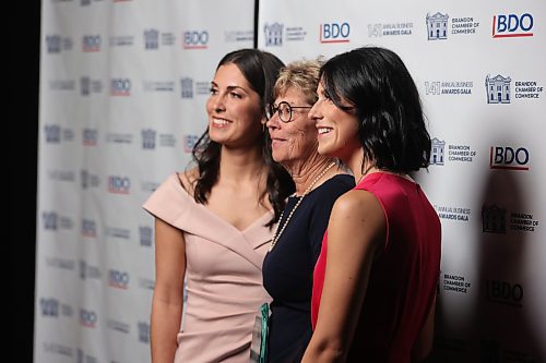 Left: Elizabeth Hernandez, mother, Debbie Hernandez and sister Natalie Bell at the Brandon Chamber of Commerce 2024 Business Achievement Awards gala on Thursday evening. Elizabeth says her late father Ben, left an indelible mark on the community before his passing on September 29, 2023, at the age of 61. Photos: Abiola Odutola/The Brandon Sun