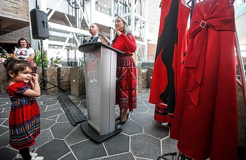 JOHN WOODS / FREE PRESS
A young girl plays as Minister Nahanni Fontaine announces $15 million for a MMIWG2S Endowment Fund at the Canadian Museum for Human Rights in Winnipeg, Sunday, May 5, 2024.

Reporter: tyler