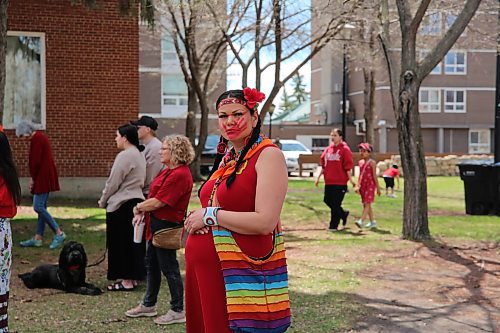 Jennifer Clyne at Sunday's gathering at Princess Park. (Charlotte McConkey/The Brandon Sun)