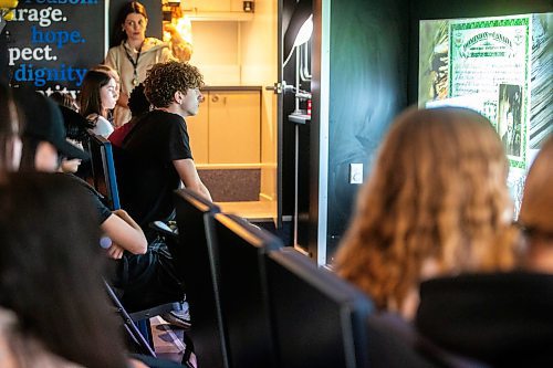 MIKAELA MACKENZIE / FREE PRESS

Grade 10 Shaftesbury High School student Ivan Frayer listens to a workshop on human rights on the Tour for Humanity mobile education centre on Monday, May 6, 2024. 


For John Longhurst story.