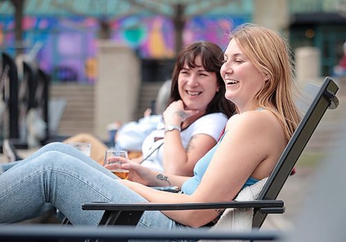 Ruth Bonneville / Free Press

Weather Standup

Kirsten Balness (blond) enjoys the warm spring weather at the Forks with her cousin Trish Deschryver, who's visiting Kirsten from her home in rural Saskatchewan Monday afternoon. 

May 6th,  2024
