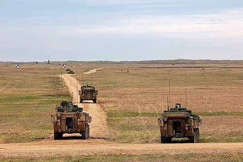 06052024
Members of the 2nd Battalion, Princess Patricia's Canadian Light Infantry alpha company take part in live-fire training using LAV 6 armoured fighting vehicles at the CFB Shilo range on Monday. (Tim Smith/The Brandon Sun)