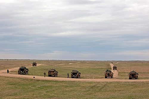 06052024
Members of the 2nd Battalion, Princess Patricia's Canadian Light Infantry alpha company take part in live-fire training using LAV 6 armoured fighting vehicles at the CFB Shilo range on Monday.    (Tim Smith/The Brandon Sun)